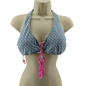 Victoria’s Secret Reversible Bikini Swim Top Multicolor Pink Fringe Large